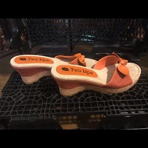 Two Lips wedge-  burnt orange